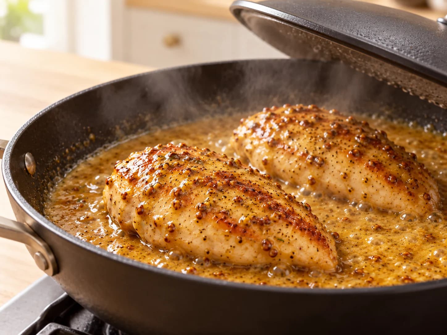 Pollo con salsa al miele e senape in padella: Completa nella salsa