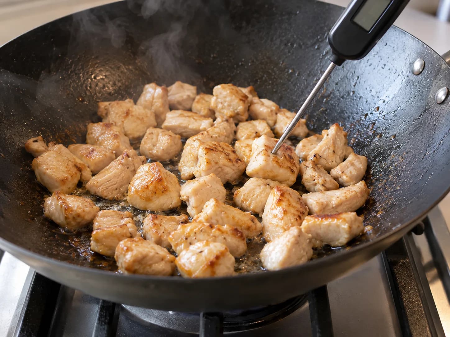 Riso saltato con pollo e uova: Cuocere il pollo