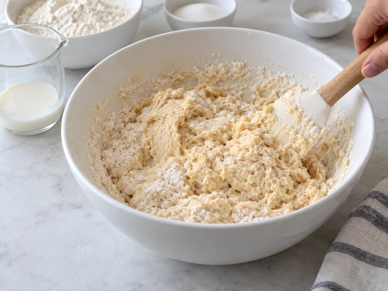 Ciambelle lievitate glassate alla vaniglia: Idrata il lievito e mescola l’impasto