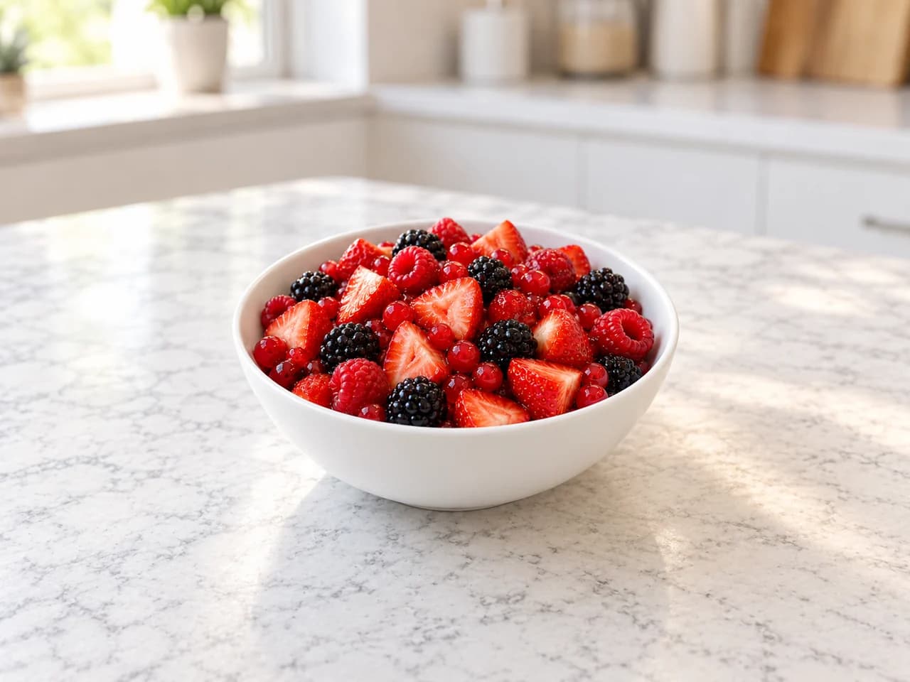 Salade fraîche de fruits rouges sans feuilles, tiges ni décoration