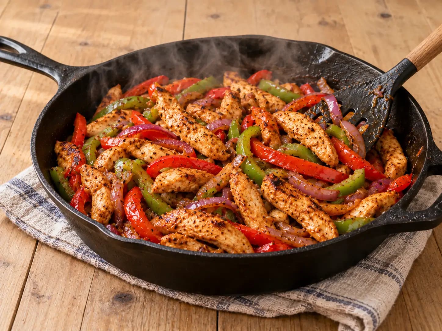 Fajitas mexicaines au poulet, poivrons et oignons: Tout réunir