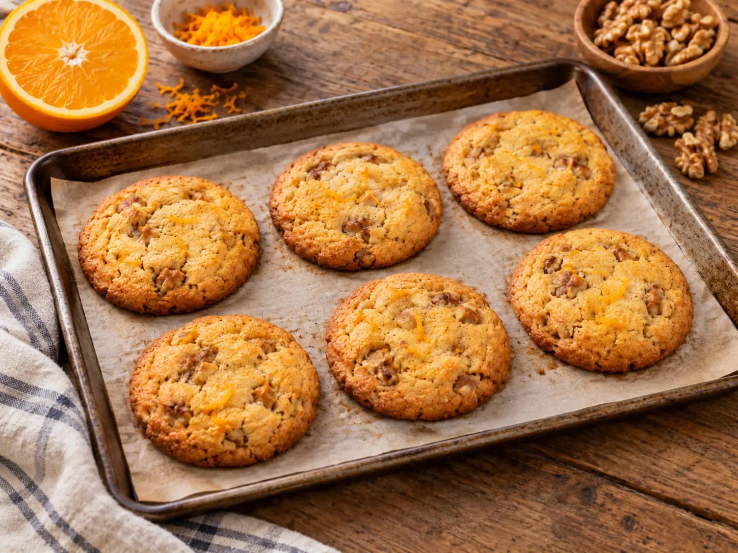 Biscuits à l’orange et aux noix: Cuire