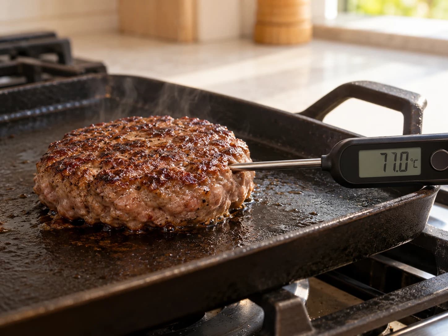 Burger Angus maison: Cuire à 71 °C