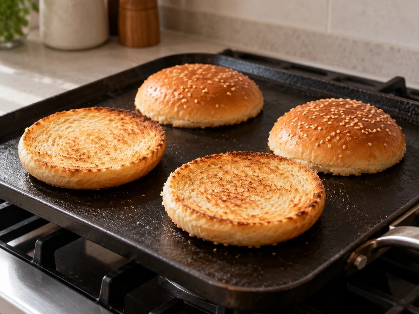 Burger Angus maison: Griller les pains