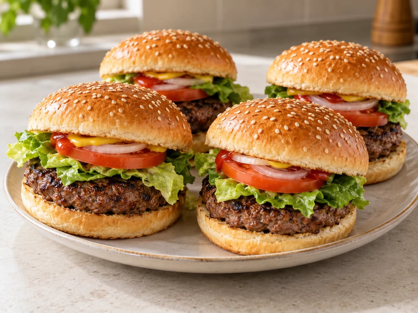 Burger Angus maison: Servir immédiatement
