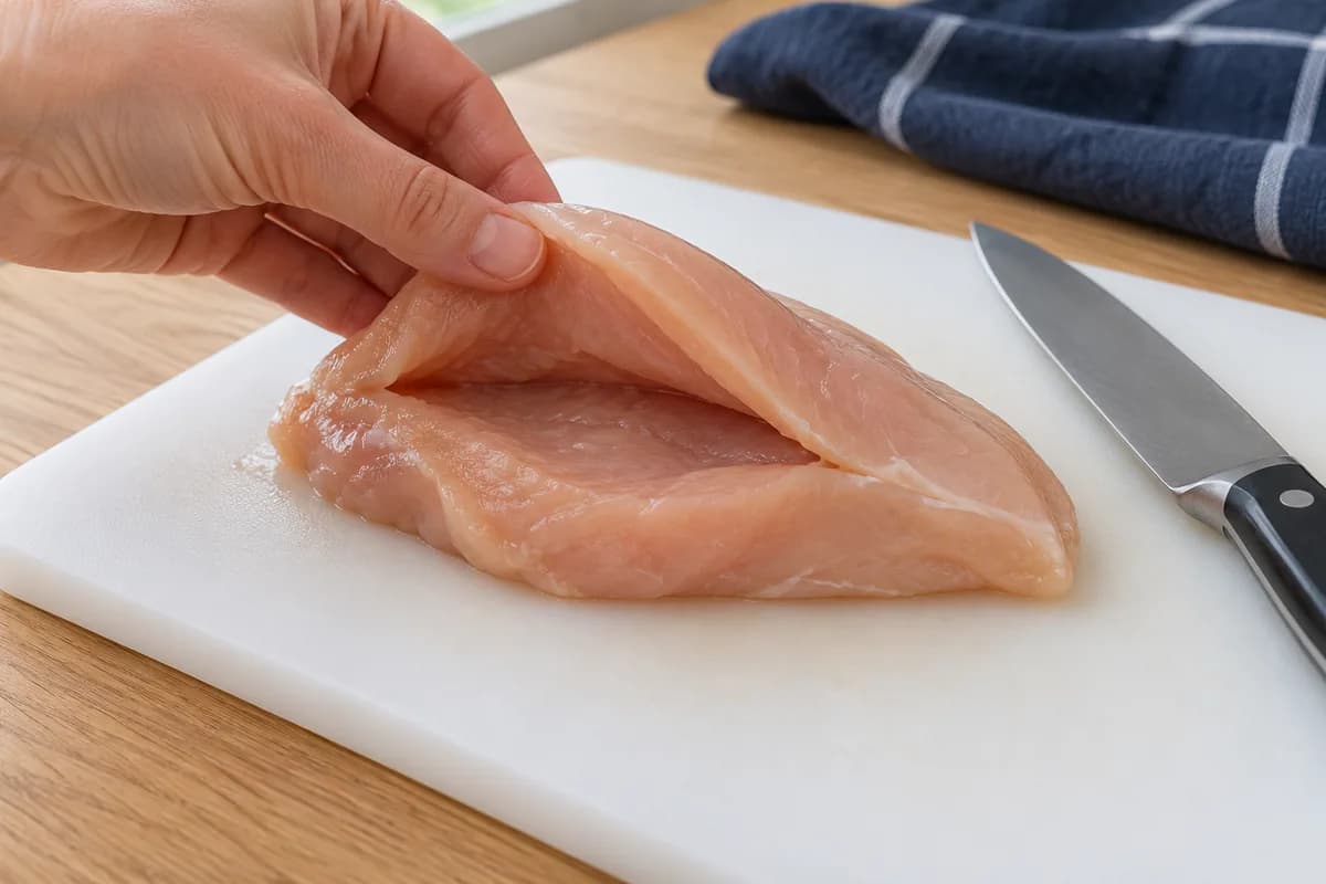 Blanc de poulet farci au jambon et fromage: Ouvrir une poche dans les blancs