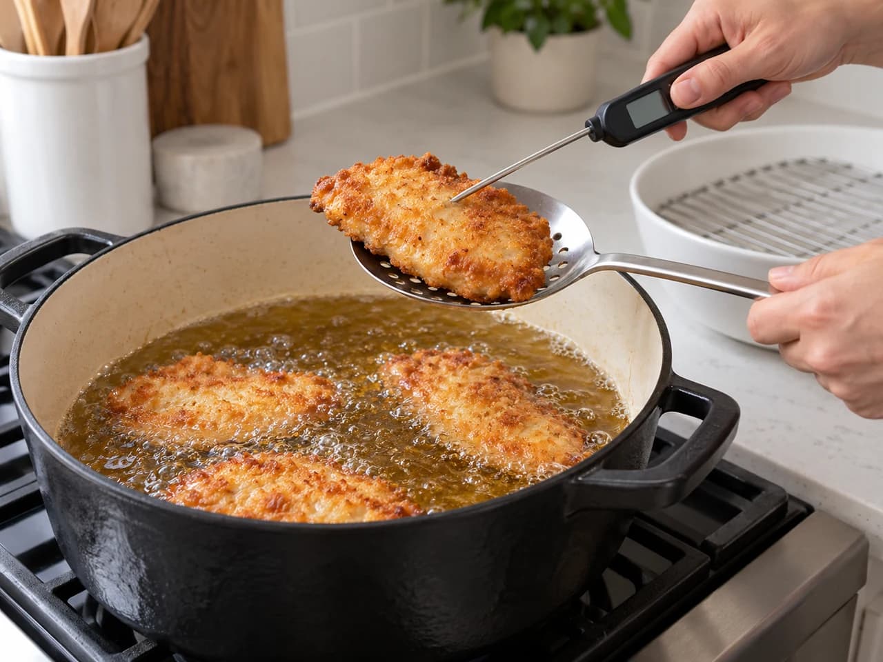 Pollo fritto ispirato al Sud degli Stati Uniti: Friggi in due turni e verifica