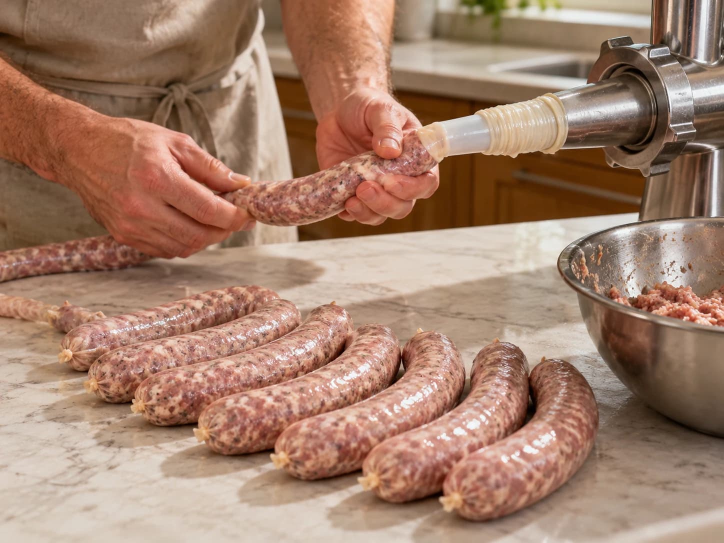 Bratwurst selbst gemacht: Füllen und abdrehen