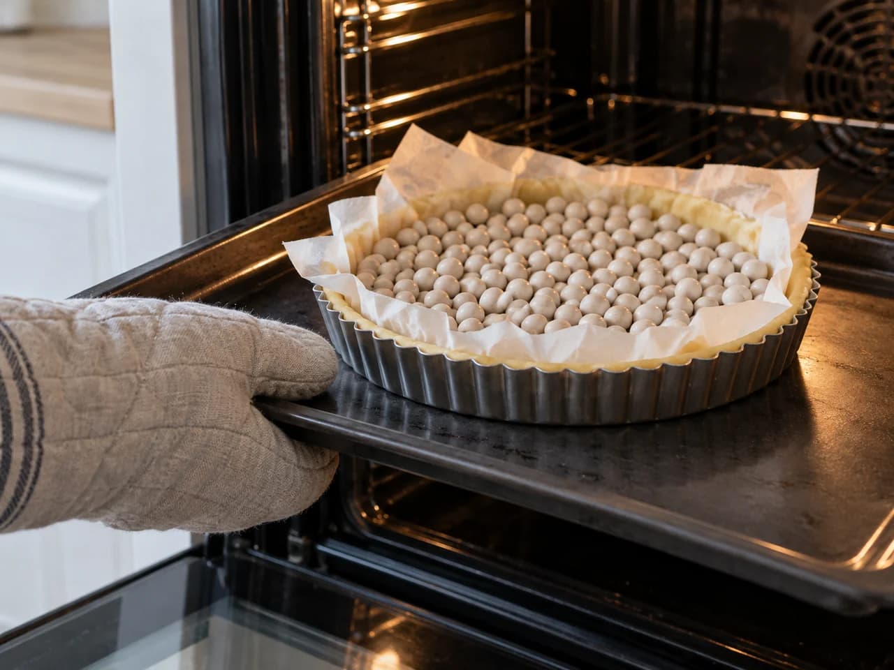 Torta de morango com creme de confeiteiro e base assada: Asse a base completamente