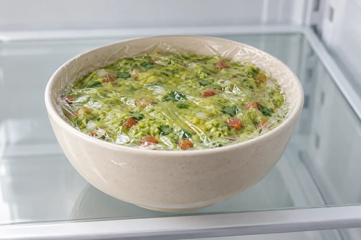 Guacamole caseiro com tomate e coentro: Refrigere e sirva