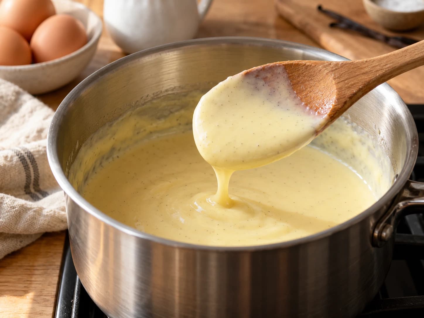 Glace à la vanille maison: Cuire la crème