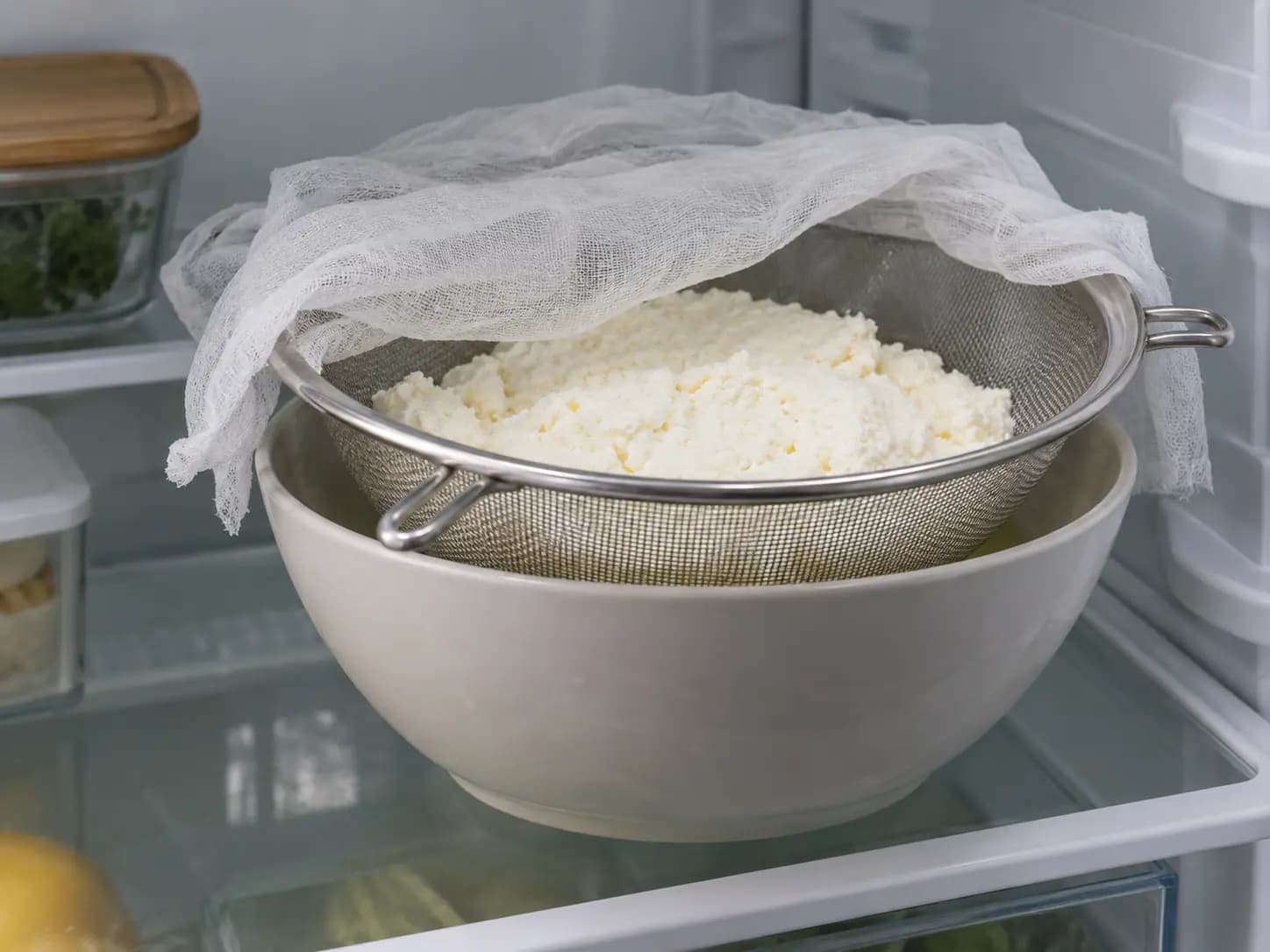 Ravioli caseiro de ricota e espinafre: Escorra a ricota