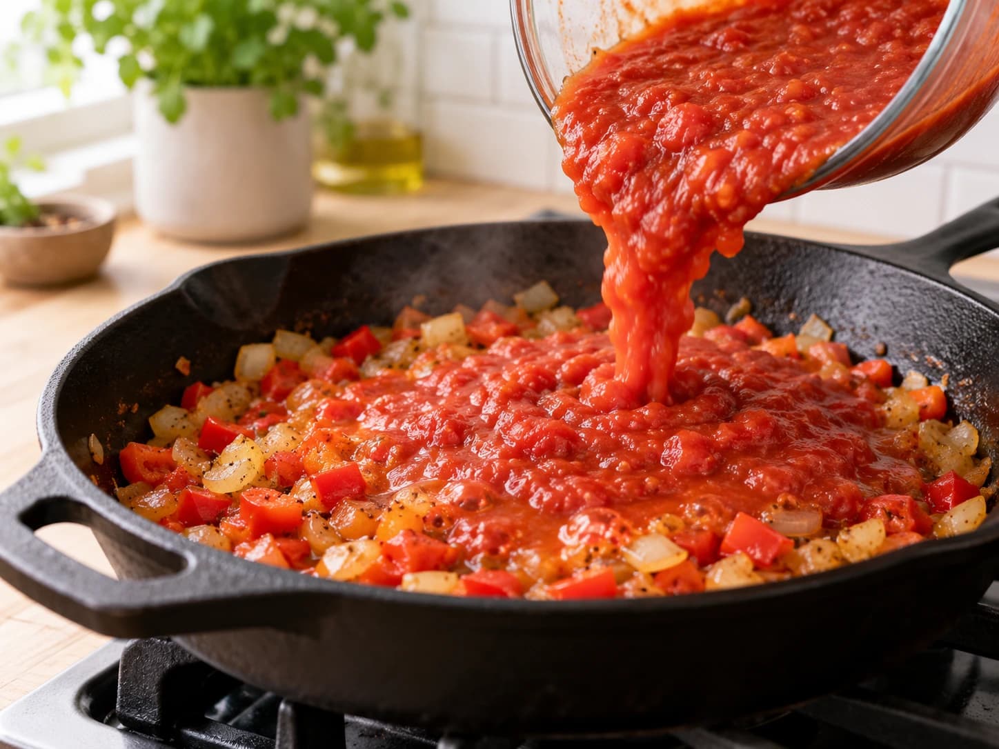 Shakshuka à la feta: Cuire la sauce