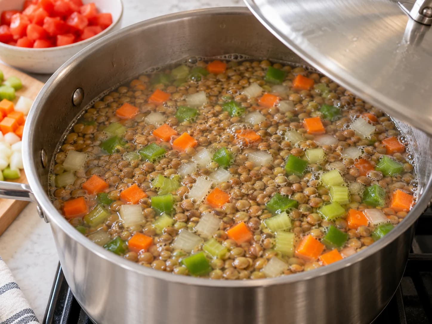 Simmer the lentils