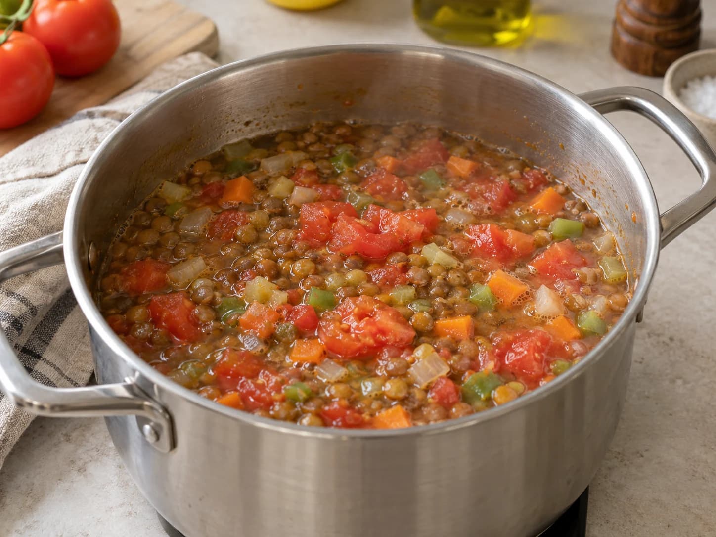 Add tomatoes and finish cooking