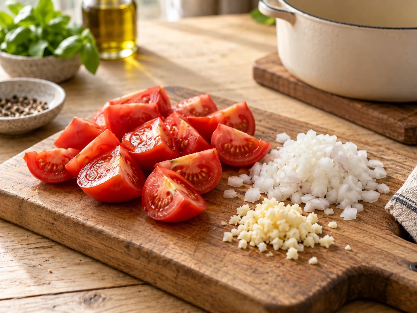 Sopa de tomate: Prepare os ingredientes