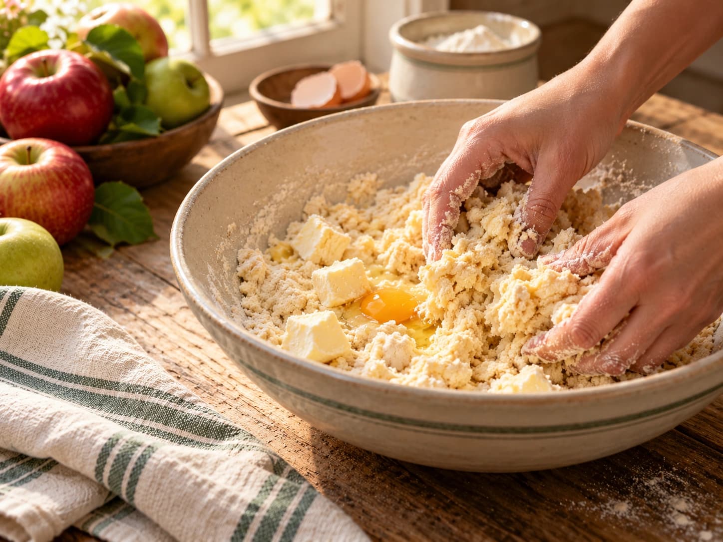 Klassische Apfeltarte mit Mürbeteig: Teig zubereiten