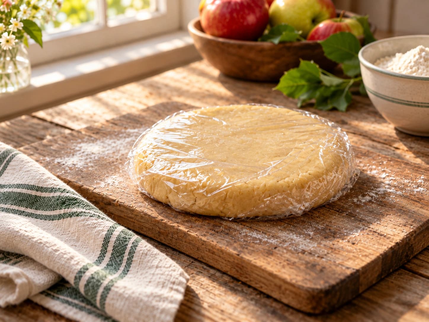 Klassische Apfeltarte mit Mürbeteig: Teig ruhen lassen