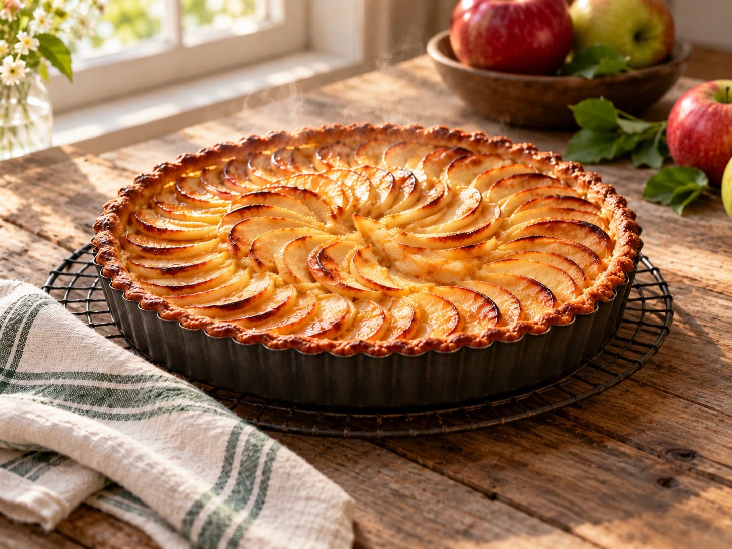 Klassische Apfeltarte mit Mürbeteig: Backen