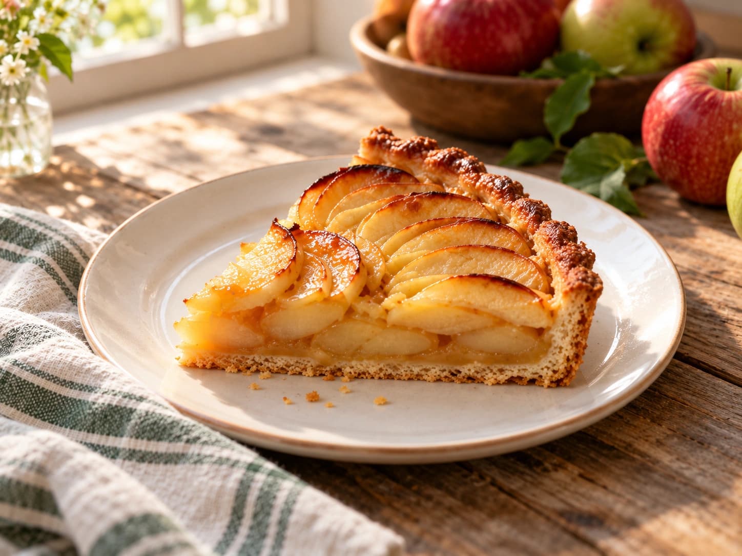 Klassische Apfeltarte mit Mürbeteig: Abkühlen und servieren