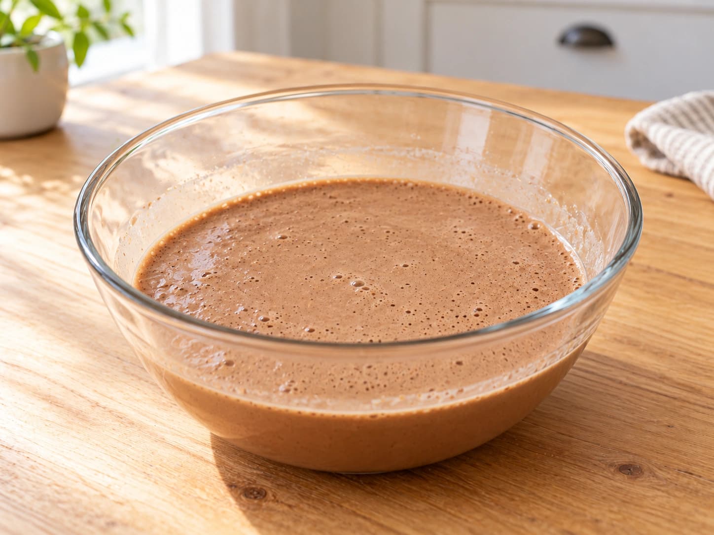 Chocolate Cake with Ganache: Whisk the liquids