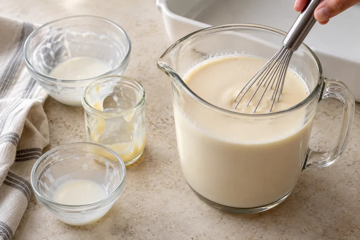Gâteau aux trois laits et chantilly: Mélanger les trois laits