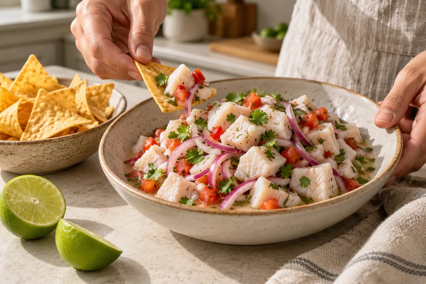 Imagen de Ceviche de pescado con lima y cilantro