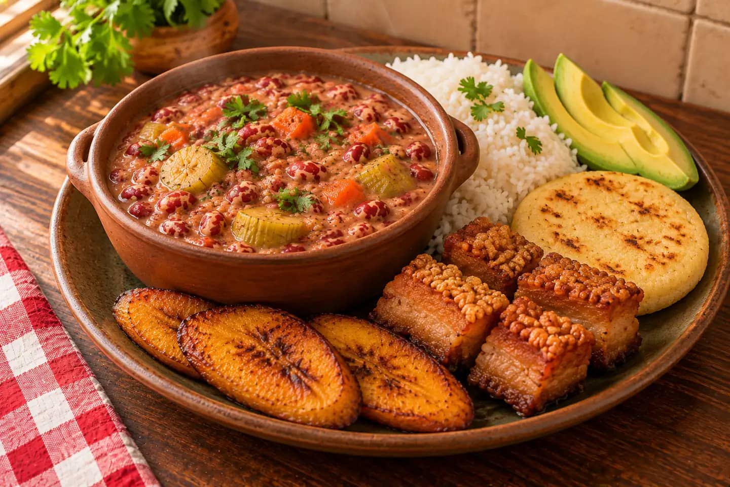 Image de Ragoût de haricots colombien : cazuela de frijoles crémeuse d'Antioquia