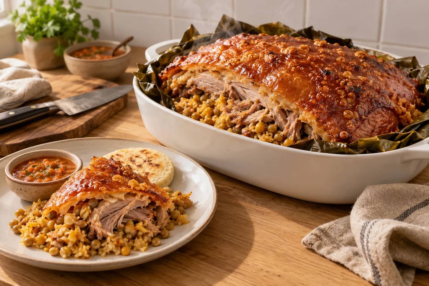 Image de Lechona colombienne au four : recette traditionnelle adaptée à la maison