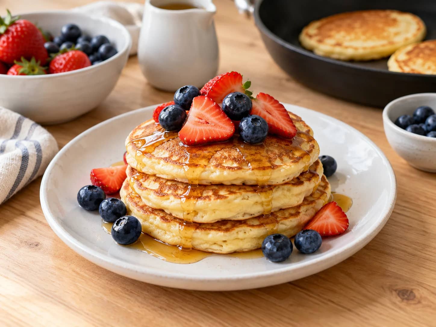 Immagine di Pancake con fragole e mirtilli