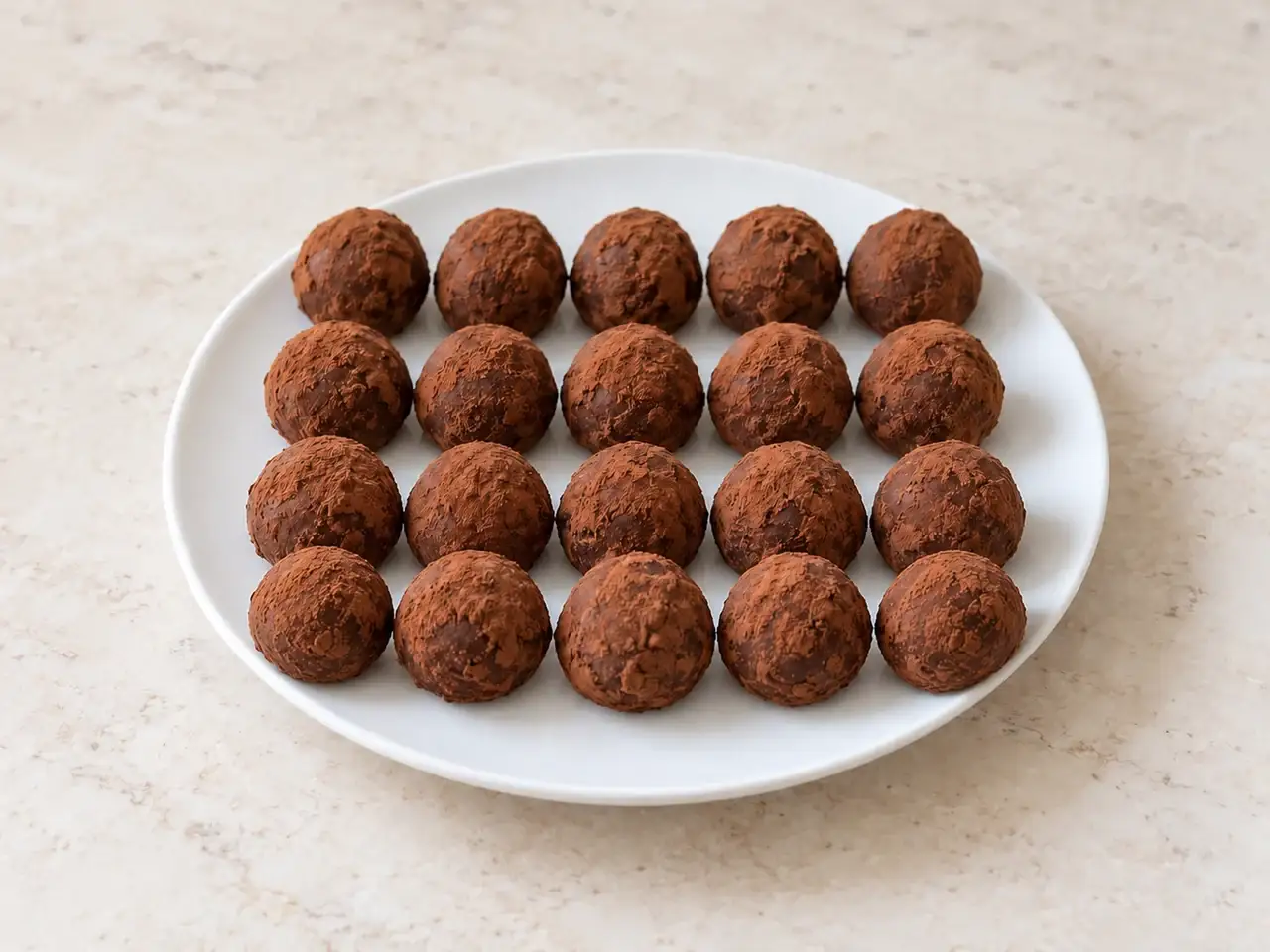 Imagen de Trufas de chocolate negro propuestas con cacao