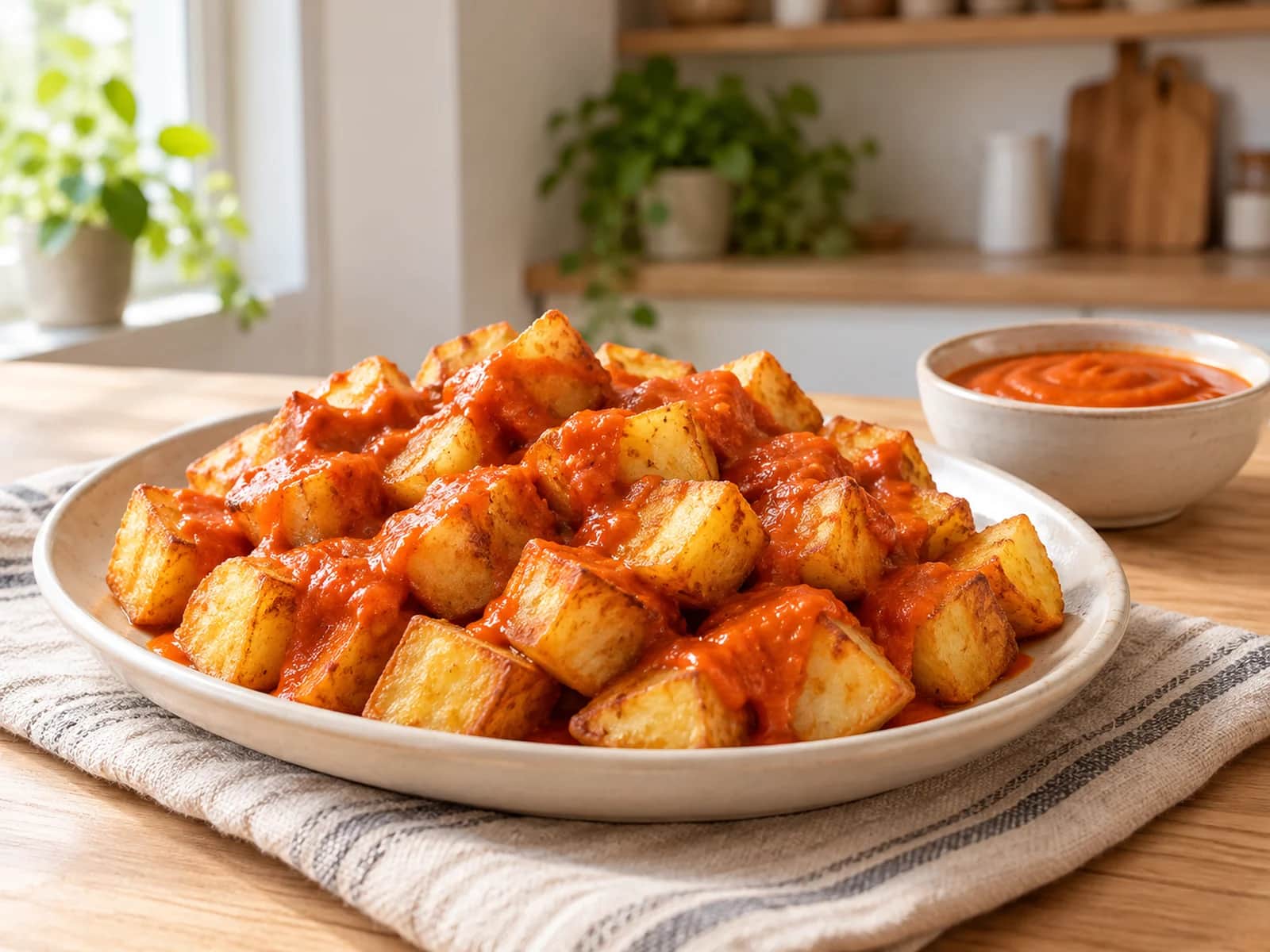 Imagen de Patatas bravas en freidora de aire con salsa casera