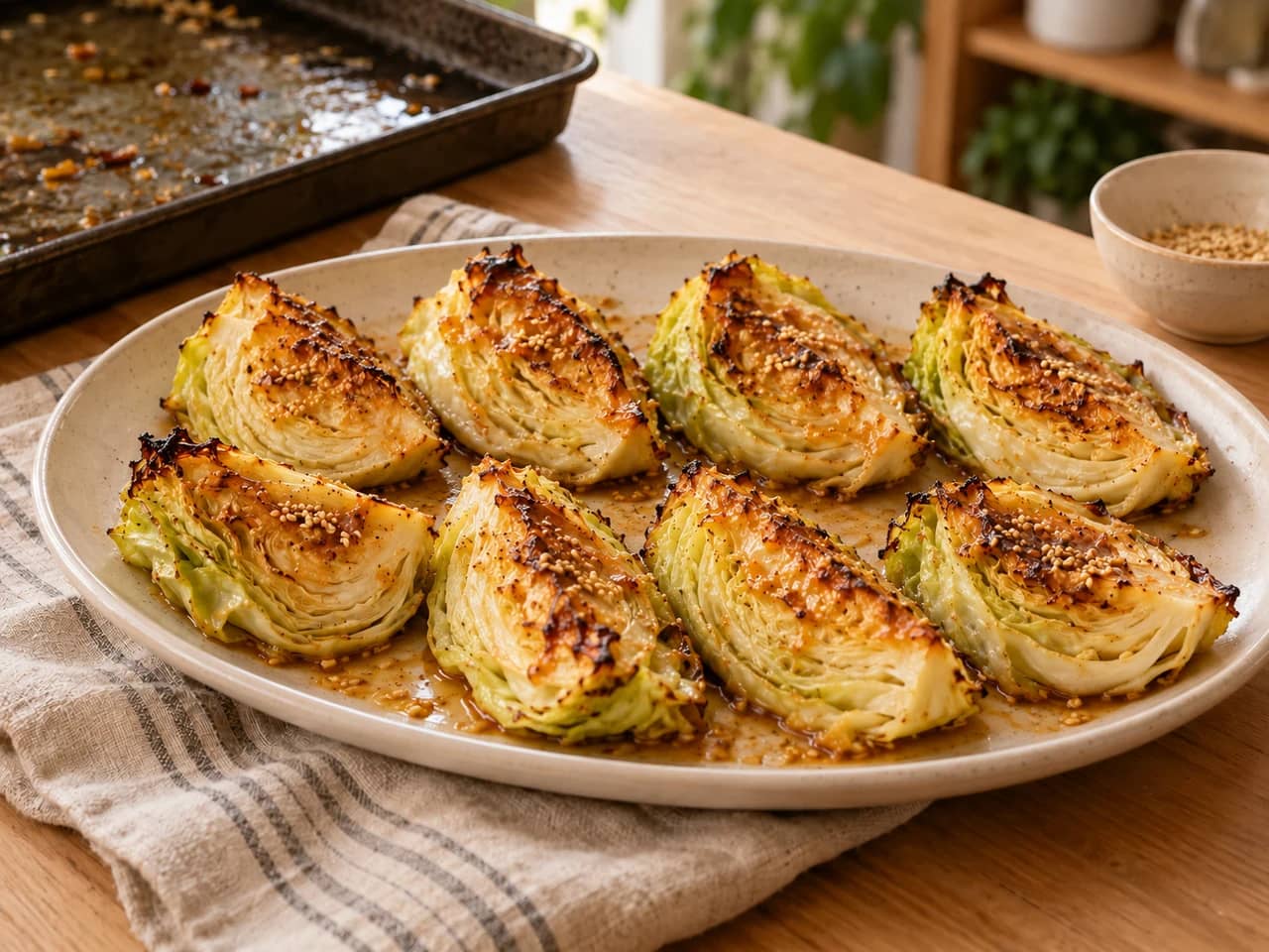 Imagen de Repollo asado con mantequilla de miso y limón