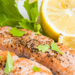 Grilled salmon with lemon and herbs