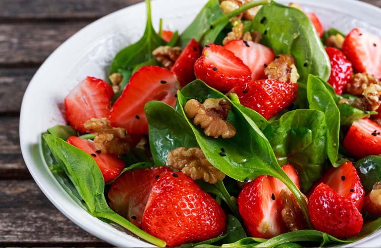 Ensalada de Espinacas y Fresas