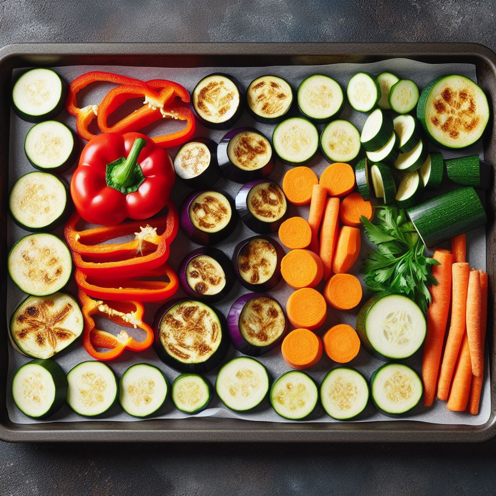 Verduras en una bandeja