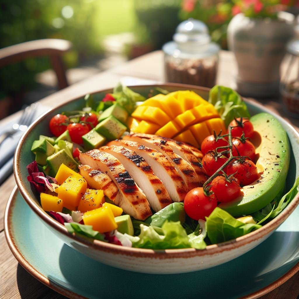 Ensalada de Pollo con Aguacate y Mango