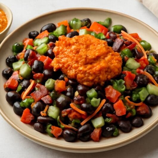 Recette de salade de haricots à la sauce Romesco