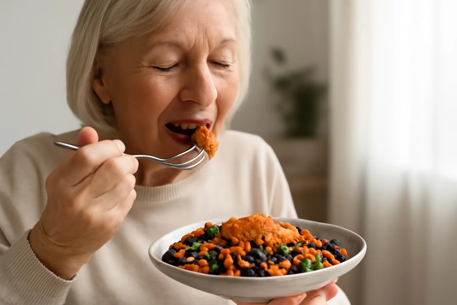 Ensalada de Frijoles con Salsa Romesco