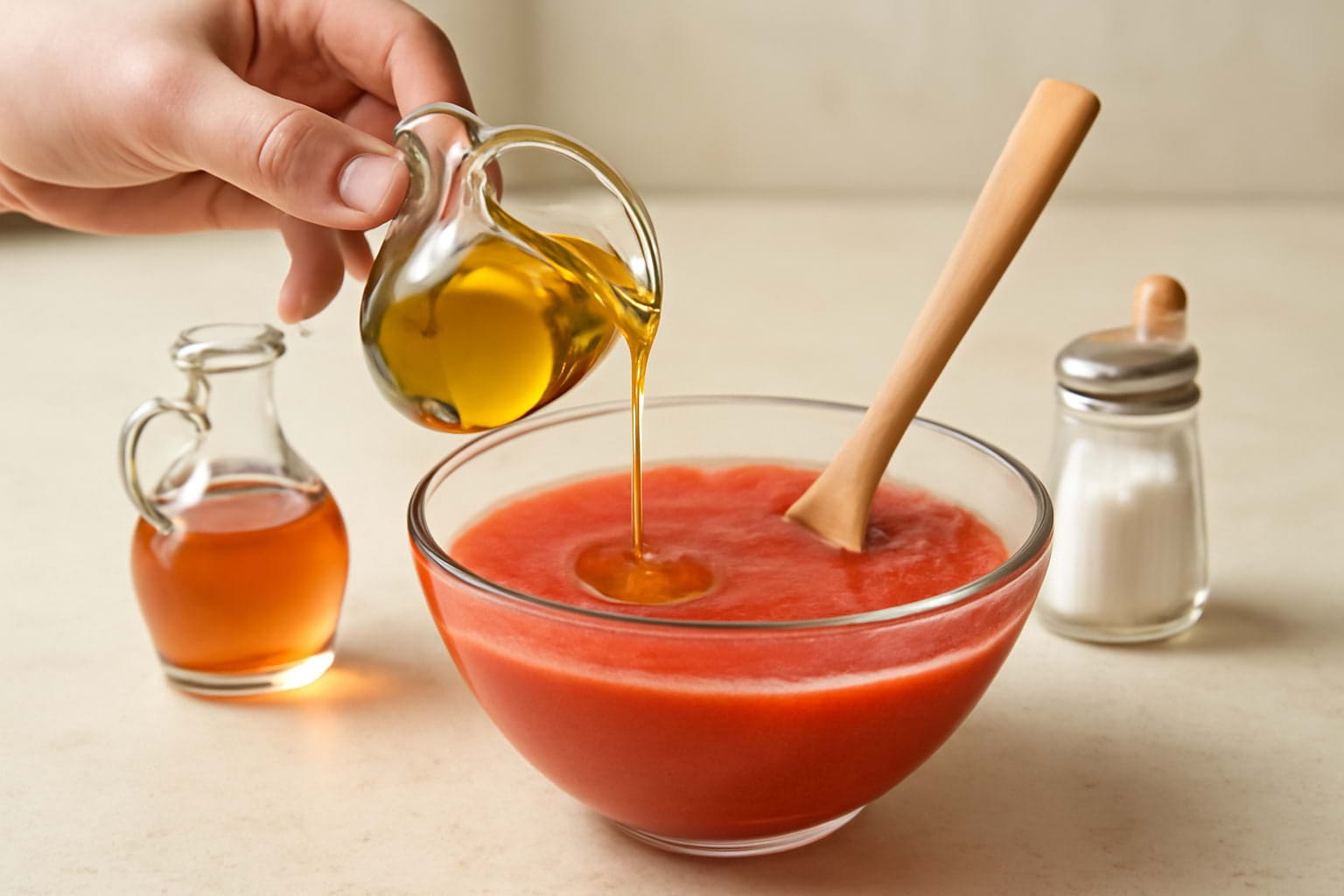 preparando gazpacho
